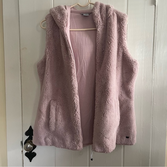 Gaiam Faux Fur Hooded Vest in Dusty Pink Size Large - Picture 8 of 8